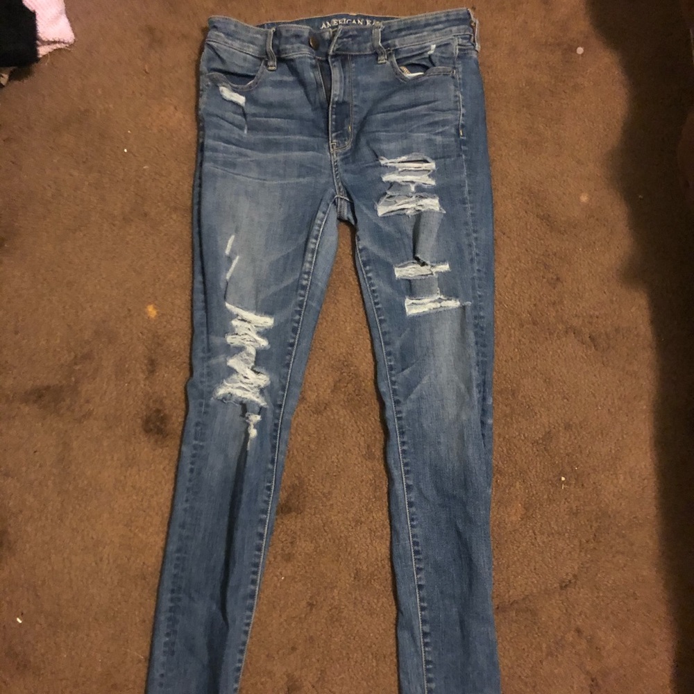 American Eagle distressed extra stretch skinnies